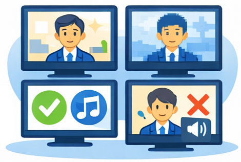 会議室ごとに映像や　　　　　　　　音の品質がバラバラ